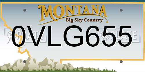 0VLG655 Montana License Plate