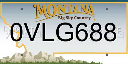 0VLG688 Montana License Plate