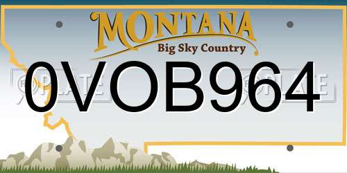 0VOB964 Montana License Plate