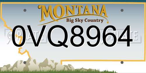 0VQ8964 Montana License Plate