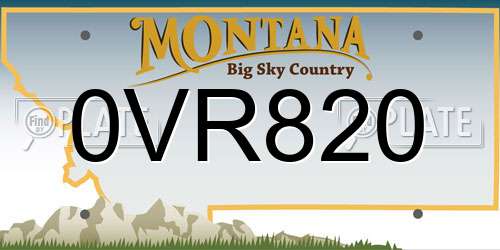 0VR820 Montana License Plate