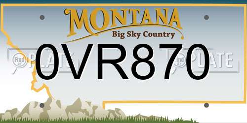 0VR870 Montana License Plate