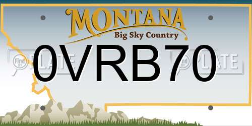 0VRB70 Montana License Plate