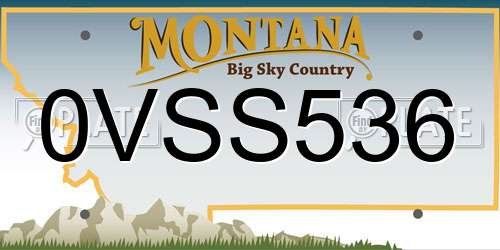 0VSS536 Montana License Plate