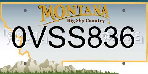0VSS836 Montana License Plate
