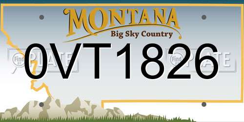 0VT1826 Montana License Plate
