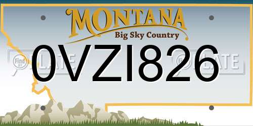 0VZI826 Montana License Plate