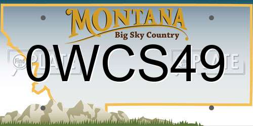 0WCS49 Montana License Plate