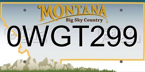 0WGT299 Montana License Plate
