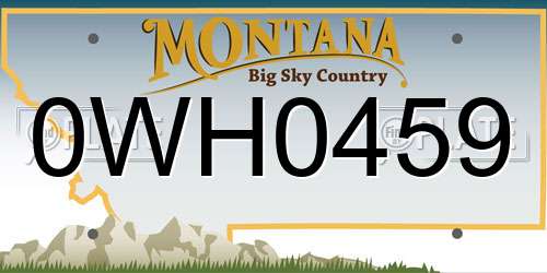 0WH0459 Montana License Plate