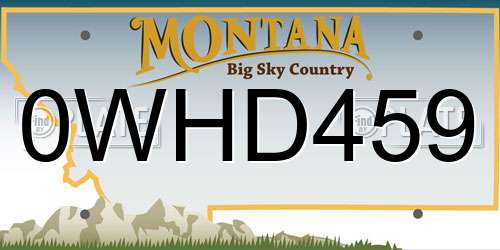 0WHD459 Montana License Plate