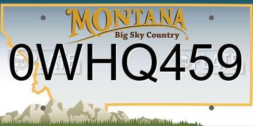 0WHQ459 Montana License Plate