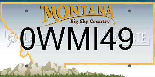 0WMI49 Montana License Plate