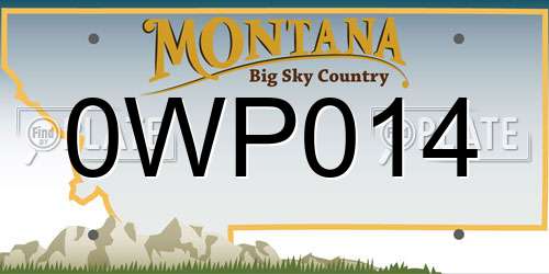 0WP014 Montana License Plate