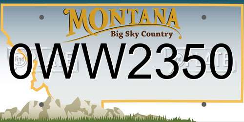 0WW2350 Montana License Plate