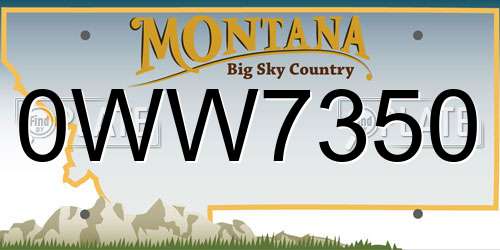 0WW7350 Montana License Plate