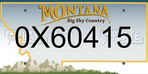 0X60415 Montana License Plate