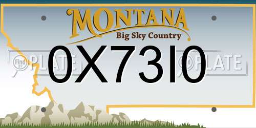 0X73I0 Montana License Plate