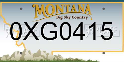 0XG0415 Montana License Plate