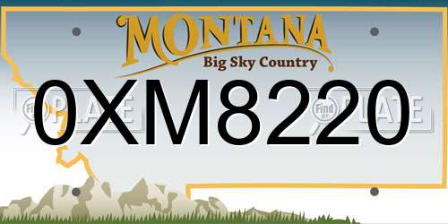 0XM8220 Montana License Plate