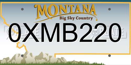 0XMB220 Montana License Plate