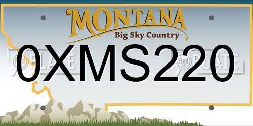 0XMS220 Montana License Plate