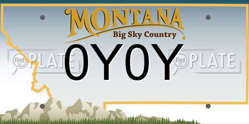 0Y0Y Montana License Plate