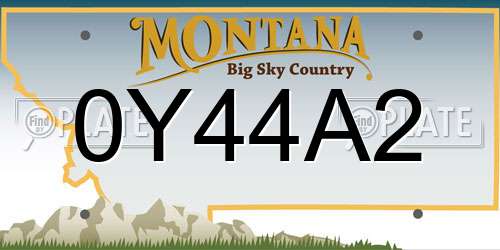 0Y44A2 Montana License Plate