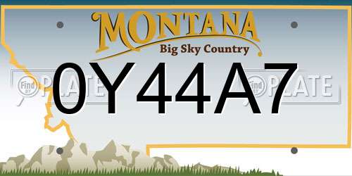 0Y44A7 Montana License Plate