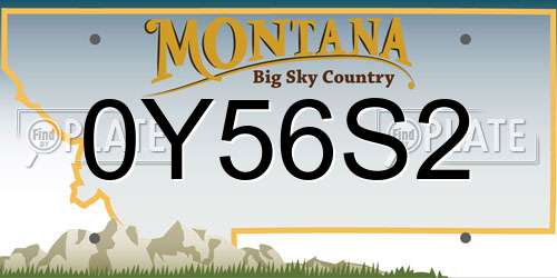 0Y56S2 Montana License Plate