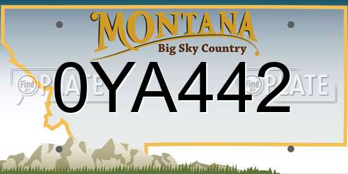 0YA442 Montana License Plate