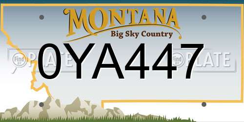 0YA447 Montana License Plate