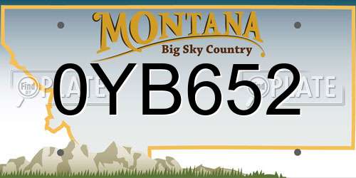0YB652 Montana License Plate
