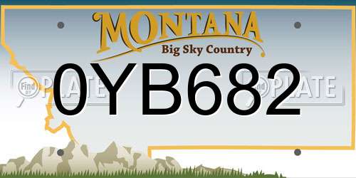 0YB682 Montana License Plate