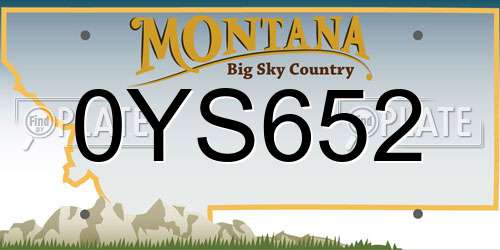 0YS652 Montana License Plate