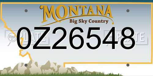 0Z26548 Montana License Plate