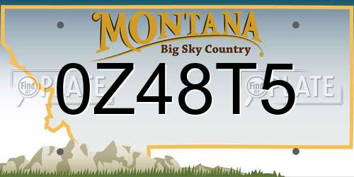 0Z48T5 Montana License Plate