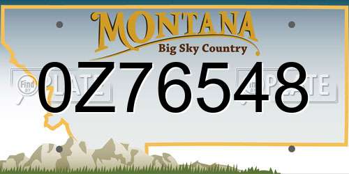 0Z76548 Montana License Plate