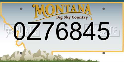 0Z76845 Montana License Plate