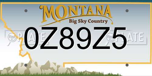 0Z89Z5 Montana License Plate