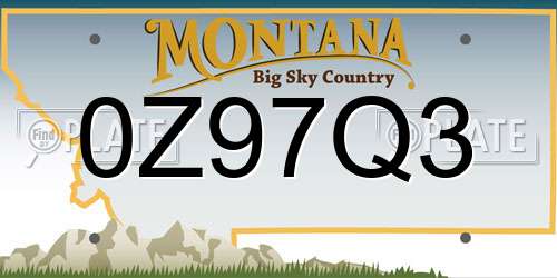 0Z97Q3 Montana License Plate