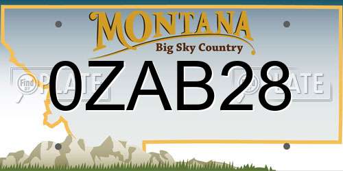0ZAB28 Montana License Plate