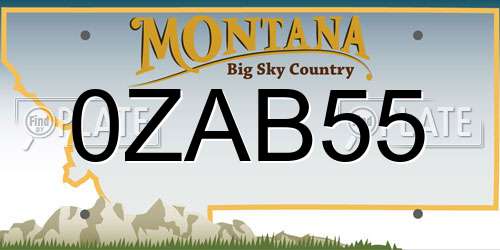 0ZAB55 Montana License Plate