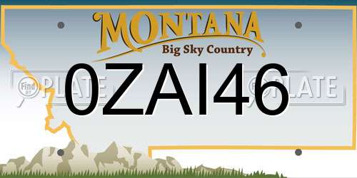 0ZAI46 Montana License Plate