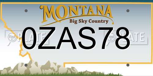 0ZAS78 Montana License Plate