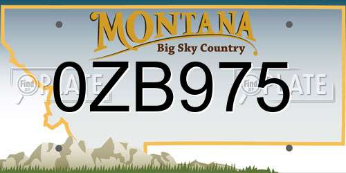 0ZB975 Montana License Plate