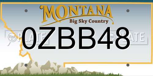 0ZBB48 Montana License Plate