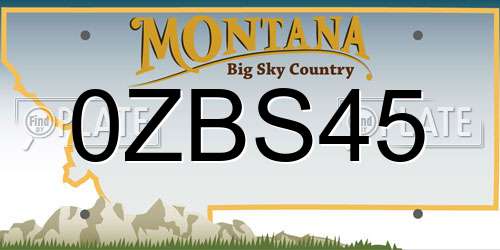 0ZBS45 Montana License Plate
