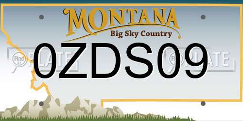 0ZDS09 Montana License Plate