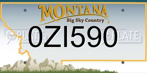 0ZI590 Montana License Plate